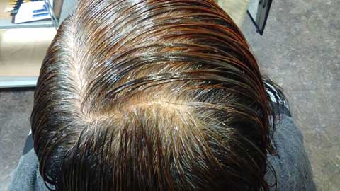 アレルギー対応草木染めカラー施術前